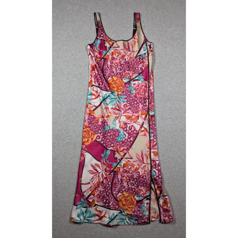 Natori Women Nightgown XS Busy Floral Satin Charmeuse‎ Sleep Slip Dress